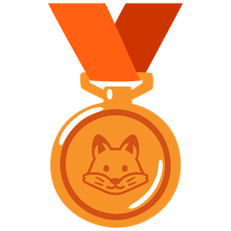 3rd place medal and fox