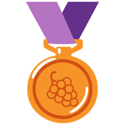3rd place medal and grapes