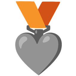3rd place medal and grey heart