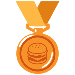 3rd place medal and hamburger
