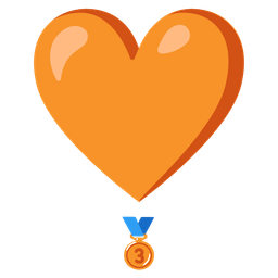3rd place medal and heart exclamation