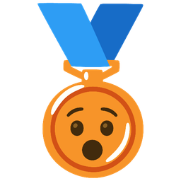 3rd place medal and hushed face