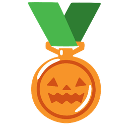 3rd place medal and jack-o-lantern