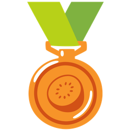 3rd place medal and kiwi fruit