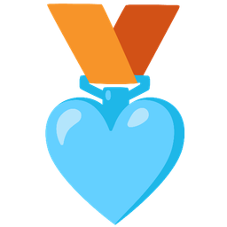 3rd place medal and light blue heart
