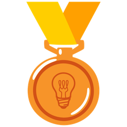 3rd place medal and light bulb