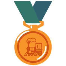 3rd place medal and locomotive