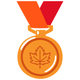 3rd place medal and maple leaf