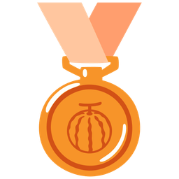 3rd place medal and melon