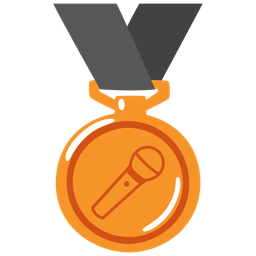 3rd place medal and microphone