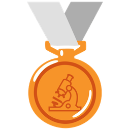 3rd place medal and microscope