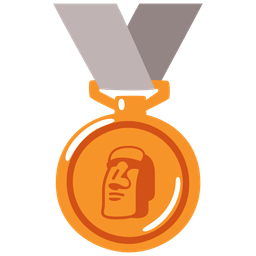 3rd place medal and moai