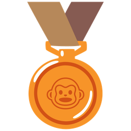3rd place medal and monkey face