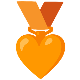 3rd place medal and orange heart
