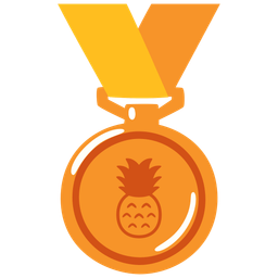 3rd place medal and pineapple