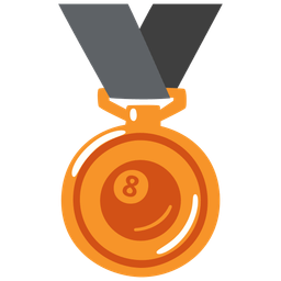 3rd place medal and pool 8 ball