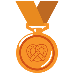 3rd place medal and pretzel