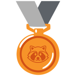 3rd place medal and raccoon