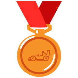 3rd place medal and racing car