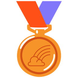 3rd place medal and rainbow