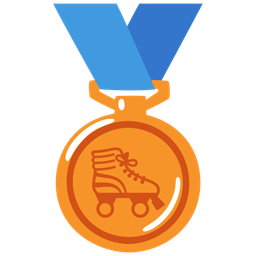 3rd place medal and roller skate