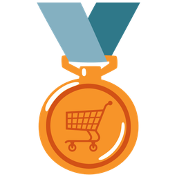 3rd place medal and shopping cart