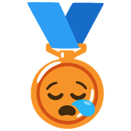 3rd place medal and sleepy face