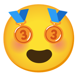3rd place medal and Smiling face with heart-eyes
