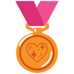 3rd place medal and sparkling heart
