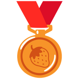 3rd place medal and strawberry