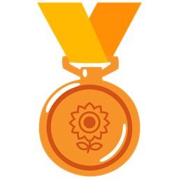 3rd place medal and sunflower