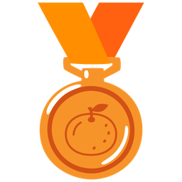 3rd place medal and tangerine