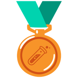 3rd place medal and test tube