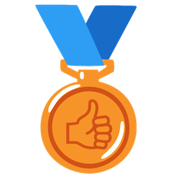 3rd place medal and thumbs up