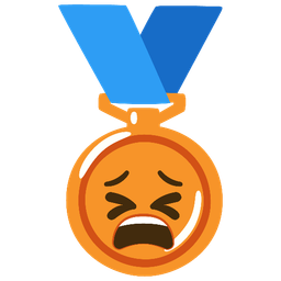 3rd place medal and tired face