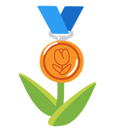 3rd place medal and tulip