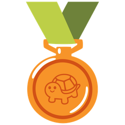 3rd place medal and turtle