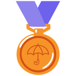 3rd place medal and umbrella