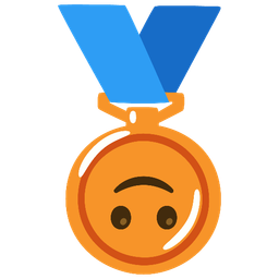 3rd place medal and Upside-down face