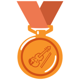 3rd place medal and violin