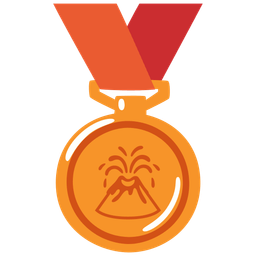 3rd place medal and volcano