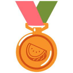 3rd place medal and watermelon