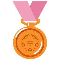 3rd place medal and white flower