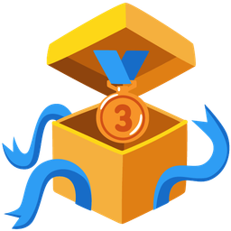 3rd place medal and wrapped gift