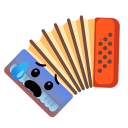 Accordion and Anxious face with sweat
