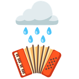 Accordion and Cloud with rain