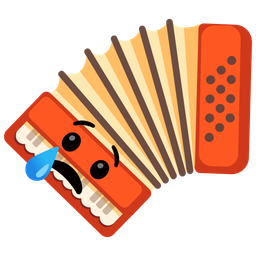 Accordion and Crying face