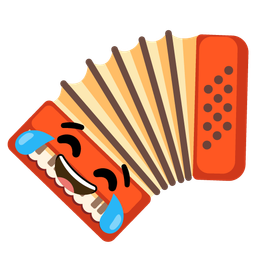 Accordion and Face with tears of joy
