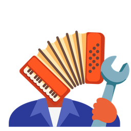 Accordion and Hammer and wrench