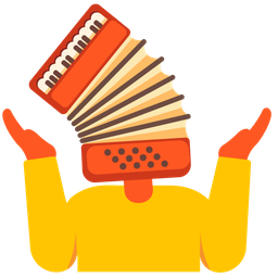 Accordion and Person shrugging